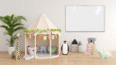 ALLboards Whiteboard dry erase magnetic surface, white wooden frame 90x60 cm