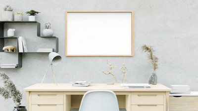 ALLboards Whiteboard dry erase magnetic surface wooden natural frame 180x100cm
