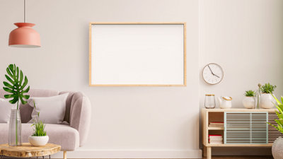 ALLboards Whiteboard dry erase magnetic surface wooden natural frame 180x100cm