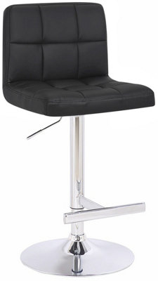 Allegro Bar Stool, Extra Padded Seat, Adjustable height, Kitchen and Breakfast Bar Stool, Black