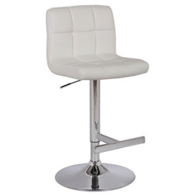 Allegro Kitchen Bar Stool, Adjustable Height and Swivel Breakfast & Home Barstool, White