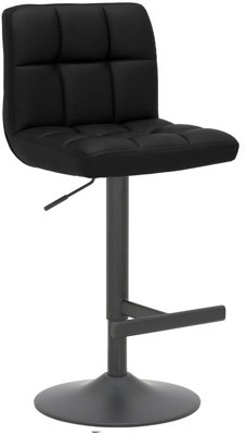 Allegro Kitchen Bar Stool, Luxury frame in Matt black, Adjustable Height, Kitchen Barstool, Black