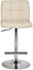 Allegro Real Leather Single Kitchen Bar Stool, Chrome Footrest, Adjustable Swivel Gas Lift, Breakfast Bar & Home Barstool, Cream