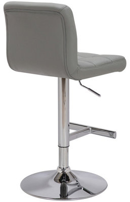 Allegro Real Leather Single Kitchen Bar Stool Chrome Footrest