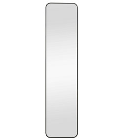 Allen Black metal Free Standing Leaner Mirror, with soft rounded edges, 150 x 35cm