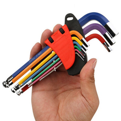 Allen Key Set Torx Metric Ball Star End Hex Long Folding Wrench Colour