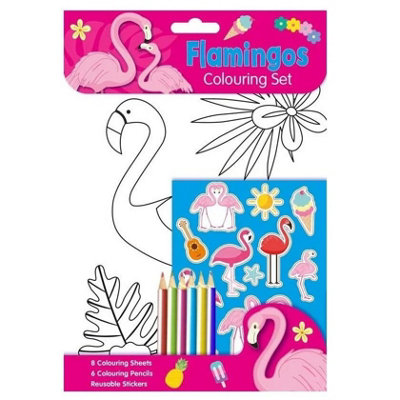 Alligator Flamingo Colouring Set Multicoloured (One Size)