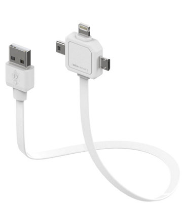 Allocacoc 3in1 USB Cable - Micro USB / Mini USB / Apple Lightning