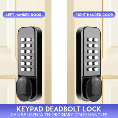 Keyless Entry Mechanical Deadbolt Lock – 100% No Batteries, 304 Stainless Steel, 4-8 Digit Code, Key Override, For Homes, Offices And Schools
