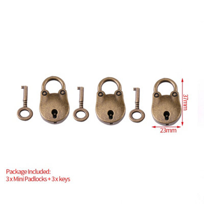 Alloy Vintage Style Mini Padlocks LocK For Small Luggage Box Home ...