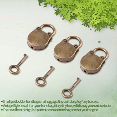 Alloy Vintage Style Mini Padlocks LocK For Small Luggage Box Home ...