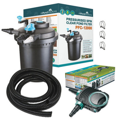 AllPondSolutions 12000L Pressurised Pond Filter Easy Clean PFC-12000-ECOKIT