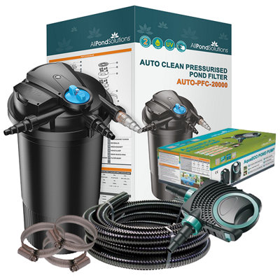 AllPondSolutions 20000L Pressurised Pond Filter Kit AUTO-PFC-20000-KIT