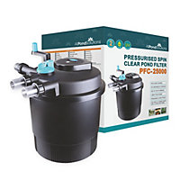 AllPondSolutions 25000L Pressurised Pond Filter 36w UV Easy Clean PFC-25000