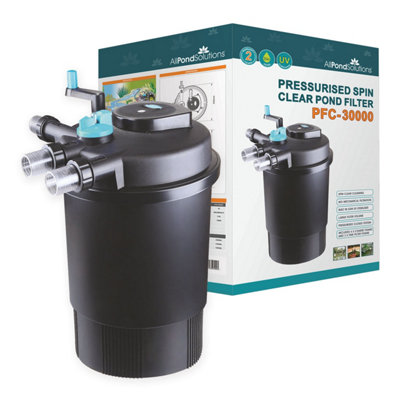 AllPondSolutions 30000L Pressurised Pond Filter 55w UV Easy Clean PFC 30000 DIY at B Q