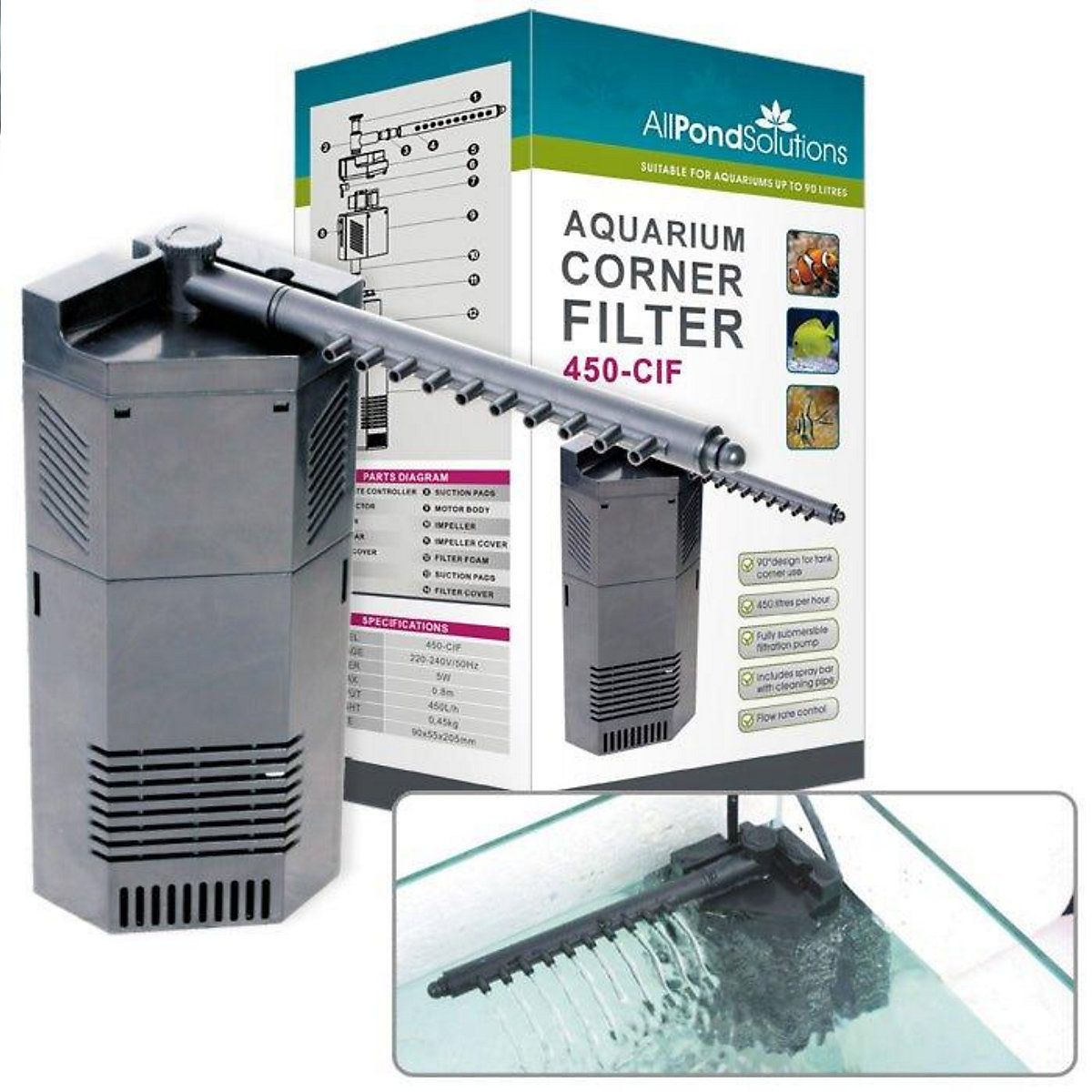 4-Fan Fish Tank Cooling System - Wall Mounted Adjustable Aquarium Chiller With US Plug 4-Fan Fish Tank Cooling System - Wall Mounted Adjustable Aquarium Chiller With US Plug