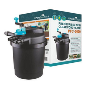 AllPondSolutions 5000L Pressurised Pond Filter 11w UV Easy Clean PFC-5000