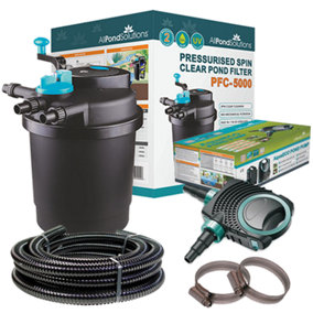 AllPondSolutions 5000L Pressurised Pond Filter Easy Clean PFC-5000-KIT