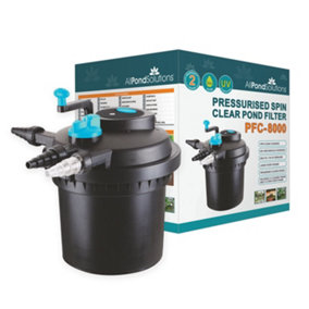 AllPondSolutions 8000L Pressurised Pond Filter 11w UV Easy Clean PFC-8000