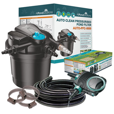 AllPondSolutions 8000L Pressurised Pond Filter Kit AUTO-PFC-8000-KIT