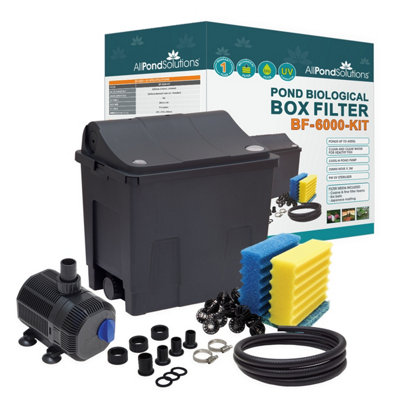 AllPondSolutions BF6000+ Small Pond Filter Pump and 9w UV Kit DIY at B&Q