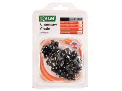 ALM Manufacturing - CH040 Chainsaw Chain 3/8in x 40 links 1.3mm - Fits 25cm Bars