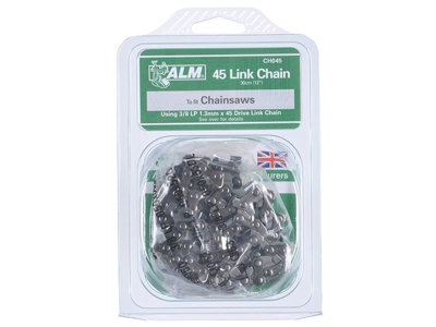 ALM Manufacturing - CH045 Chainsaw Chain 3/8in x 45 links 1.3mm - Fits 30cm Bars