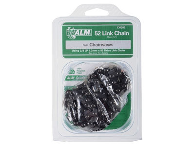ALM Manufacturing - CH052 Chainsaw Chain 3/8in x 52 links 1.3mm - Fits 35cm Bars