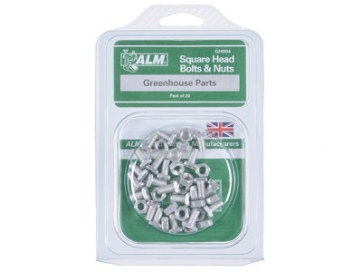 ALM Manufacturing GH004 GH004 Square Glaze Bolts & Nuts Pack of 20 ALMGH004