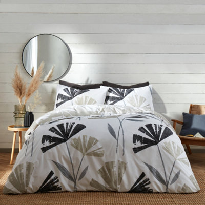 Alma Reversible Natural Floral Duvet Cover Set