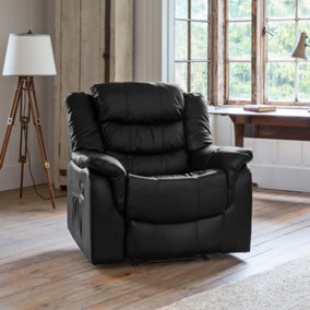 Almeira Bonded Leather Reclining Armchair - Black