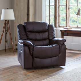 Almeira Bonded Leather Reclining Armchair - Brown