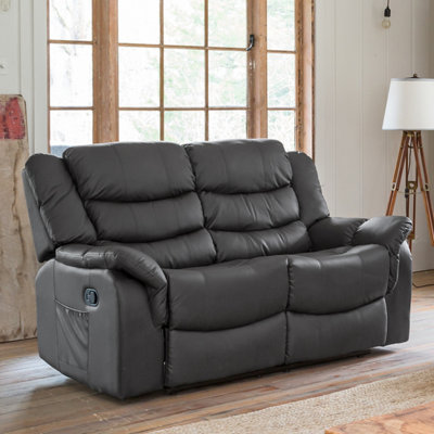 Almeira Manual 2 Seat Reclining Sofa with Massage and Heat - Grey