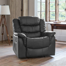 Almeira Manual Recliner Chair with Massage and Heat - Grey