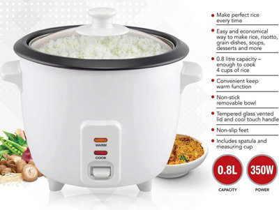 Electric Rice Cooker - Non-Stick Removable Bowl, Keep Warm