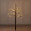 Almineez 180cm 6ft Christmas Snowy Twig Tree Warm White LED Light Up Artificial Twig Christmas Decoration