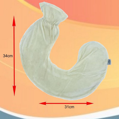 Almineez 2 in 1 U-Shaped Neck & Shoulder Hot Water Bottle Massaging Heat Pad Therapy Cream - 4