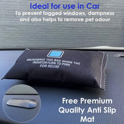 Almineez 2 x Reusable Silica Gel Car Dehumidifier - Damp Moisture Absorber  Bag