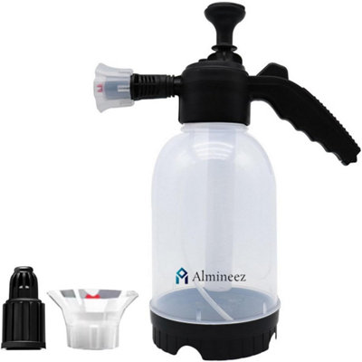 Almineez 2L Snow Foam Pump up Sprayer Snow Foam Cannon Gun, Heavy Duty Pressurised Soap Sprayer with Two Nozzles