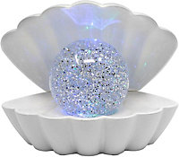 Almineez Attractive Clam Glitter Sea Shell Pearl Colour Changing Lamp - Portable USB/Battery Operated