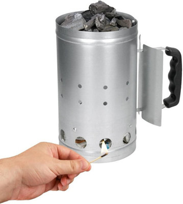 Almineez Charcoal Chimney Starter BBQ Grill Lighter Barbecue Fire Starter Grilling Kit - 6
