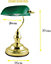 Almineez Classic Retro Bankers Lamp Handmade Emerald Green Glass Shade Polished Brass Vintage Office
