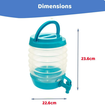 Almineez Collapsile 3.3L Plastic Drink Dispenser with Tap Cold Water Dispenser Handle - 4