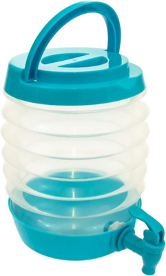 Almineez Collapsile 3.3L Plastic Drink Dispenser with Tap Cold Water Dispenser Handle - 5