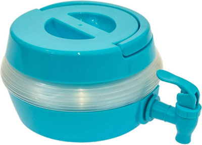 Almineez Collapsile 3.3L Plastic Drink Dispenser with Tap Cold Water Dispenser Handle - 6
