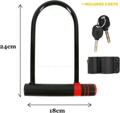 Almineez Heavy Duty Bike U Lock D Lock with 2 Keys High Security PVC Waterproof Rustproof Bicycle U Shaped Secure Lock - 4