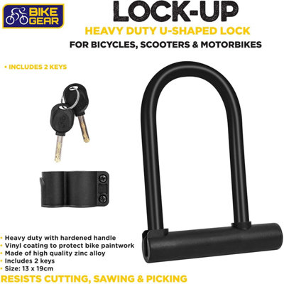 Almineez Heavy Duty Bike U Lock D Lock with 2 Keys High Security PVC Waterproof Rustproof Bicycle U Shaped Secure Lock - 5