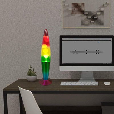 Almineez Magic 16 Inch Lamp  Aluminium Soothing Colour Motion Wax and Liquid Decoration Mood Light  RAINBOW