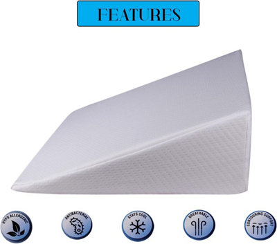 Almineez Memory Foam Therapy Bed Wedge Pillow Back Neck Pain Better Breathing Circulation Washable Cover Included - 6