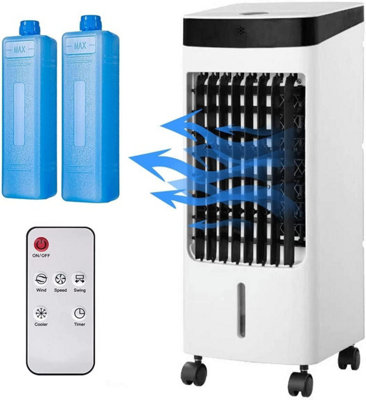 Almineez Portable Powerful Evaporative Air Cooler AC Fan With Remote 4L Tank  2 Ice Boxes 7.5H Timer